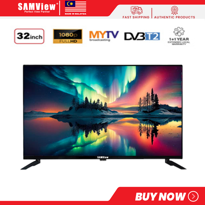 SAMView 32" Bezeless Full HD Digital LED TV with MYTV DVB-T2