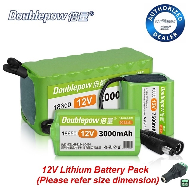 Doublepow 12V Lithium 18650 Battery Pack Rechargeable Batteries with Protection Board 11.1V Li-ion Battery