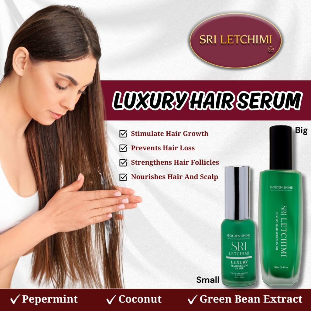 Luxury Hair Serum In Oil | Sri Letchimi | Golden Shine HQ