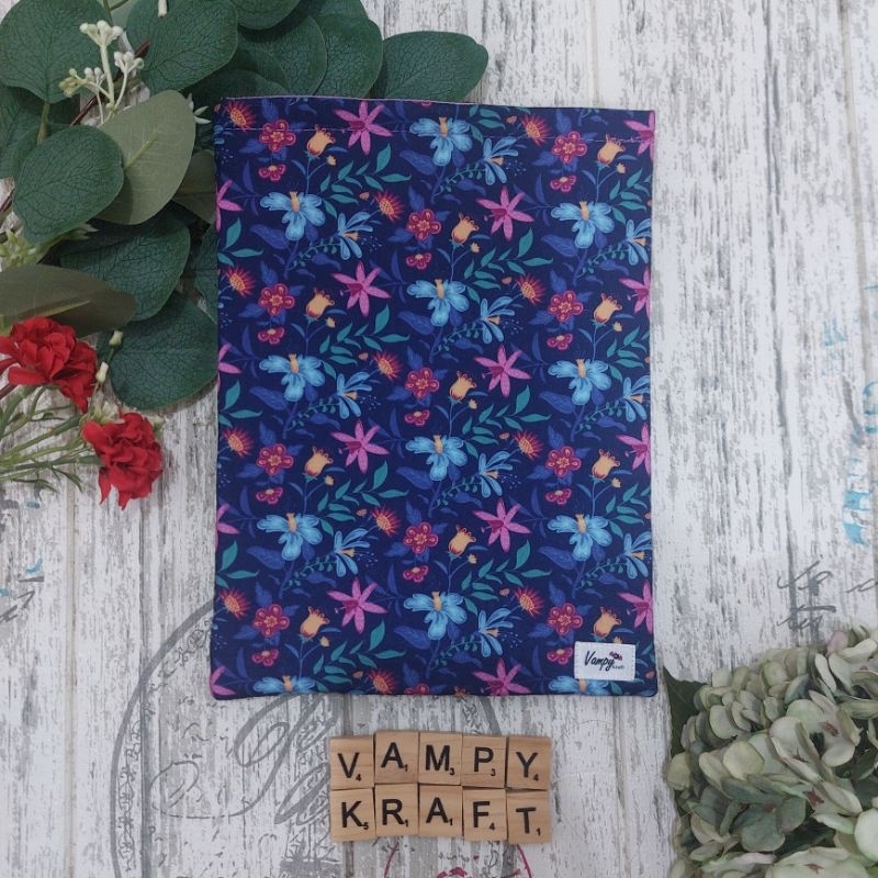 Booksleeve - Dark Wildflower Purple Pink Book Cover