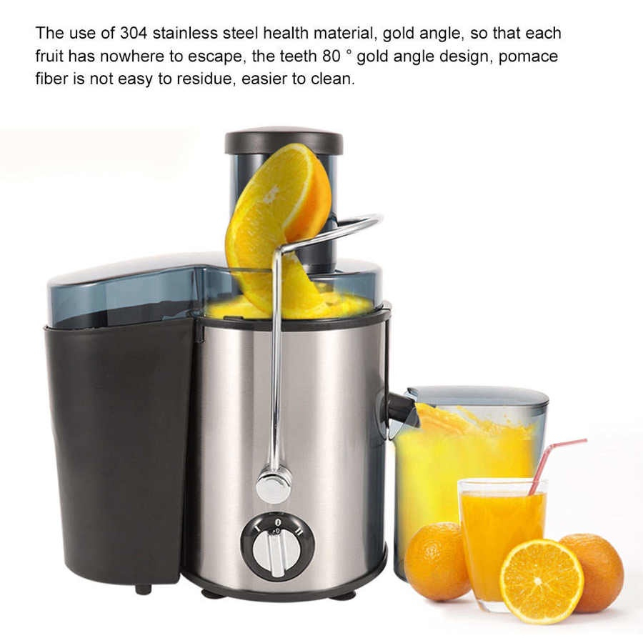 Stainless Steel Juicer Blender 400W 2 Gear Whole Fruit Vegetable Centrifugal Juice Extractor Automatic Pulp Mixer