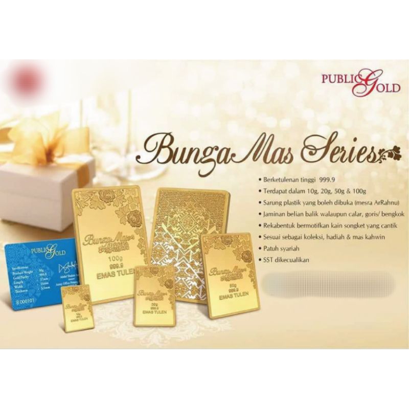 Public Gold PG Gold Bar (Au 999.9) 24K - Bunga Mas Edition