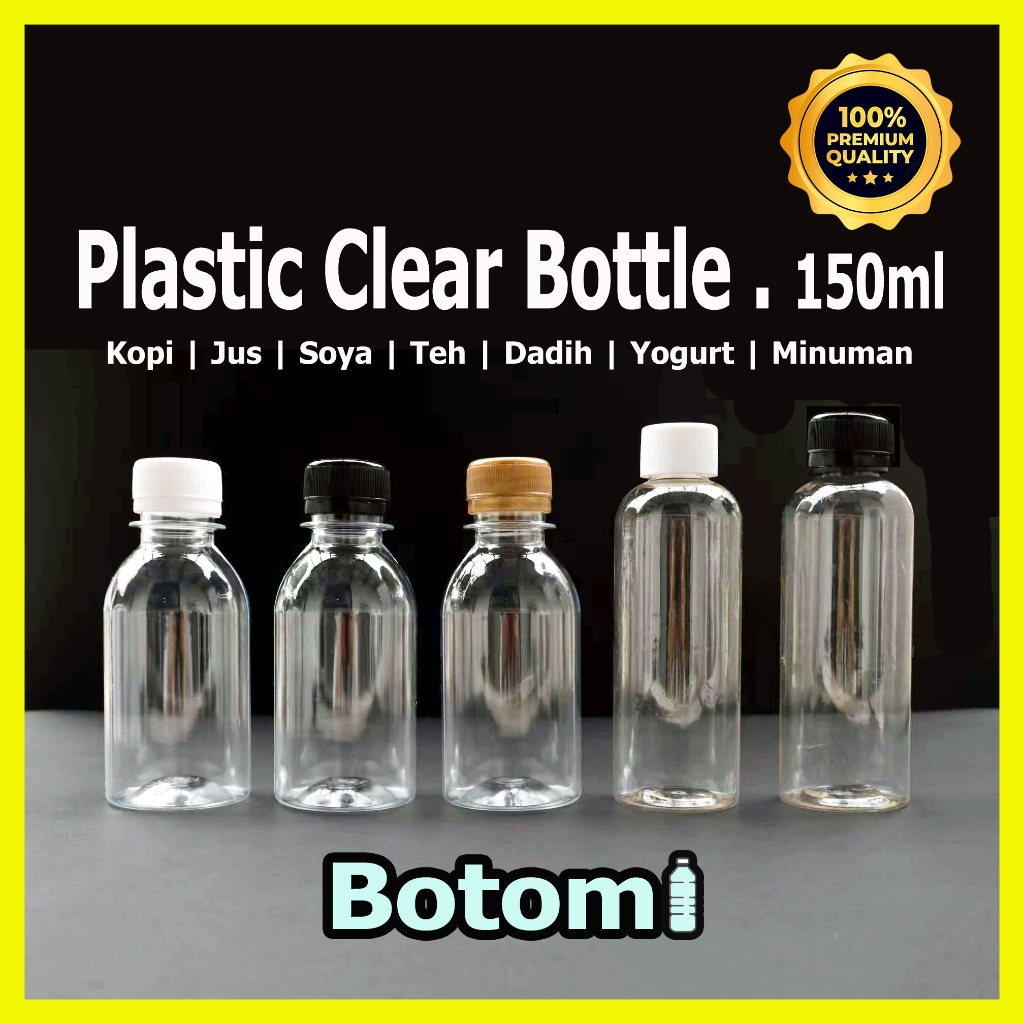 150ml empty water PET bottle clear transparent plastic air botol plastik kosong 150ml botol jus minuman doorgift dadih