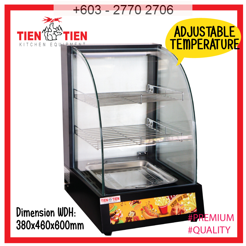 OT/FW19 Black Curved Table Top Food Warmer Showcase (Small) (FS039)