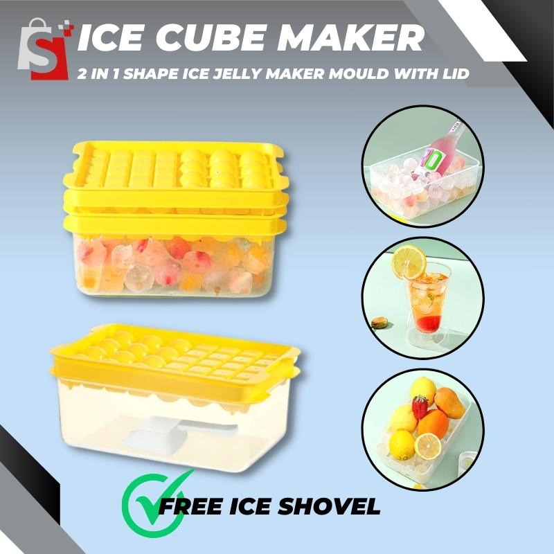 【SHOPLUS】READY STOCK Ice Ball Tray Self-Made Round Ice Ball Plate Jelly Maker Ice Cube Box Mold Lid Bekas Ais 制冰盒 HL7003