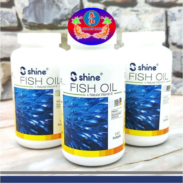 SHINE FISH OIL + NATURAL VITAMIN E 180'S PER BOT