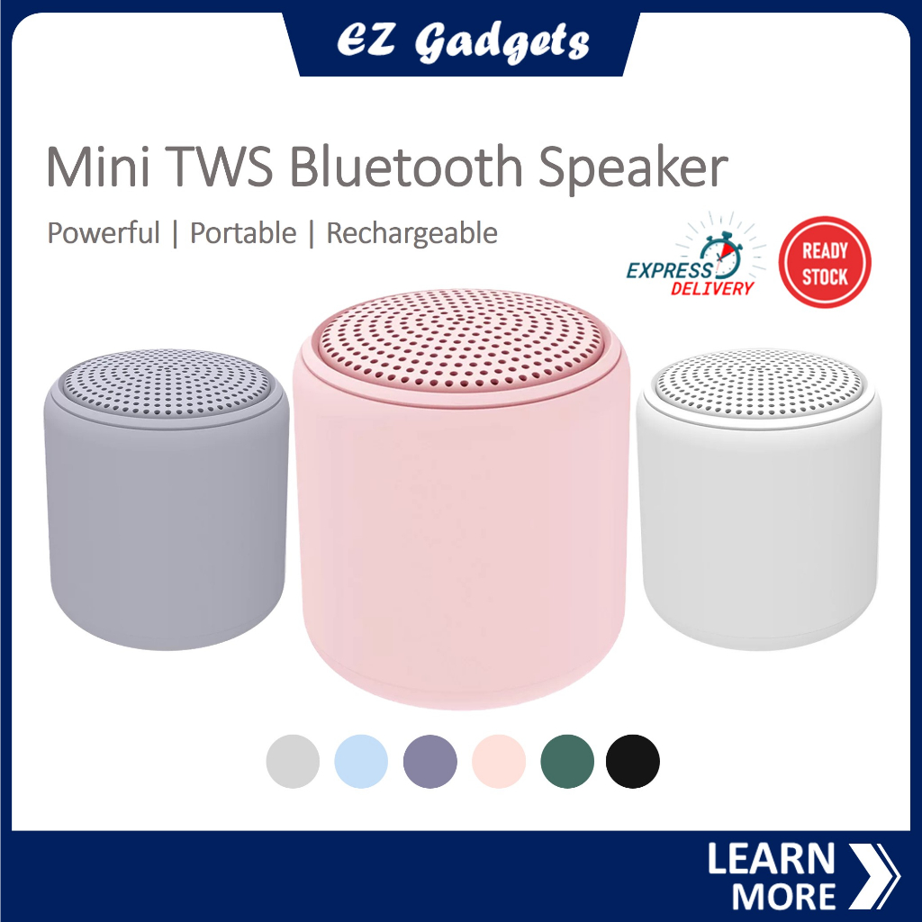 [Ready Stock] Mini Portable Bluetooth Speaker Wireless TWS Speaker Rechargeable Macaron Speaker