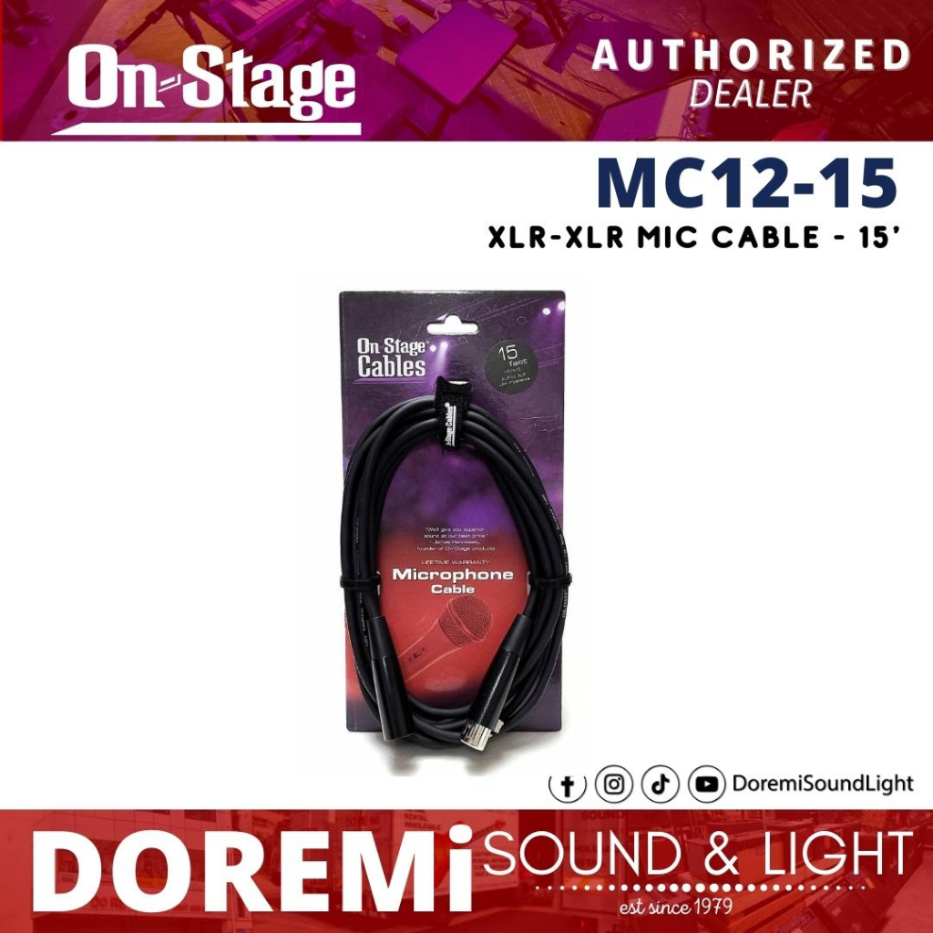 On Stage MC12-15 15ft Microphone Cable (XLR-XLR)