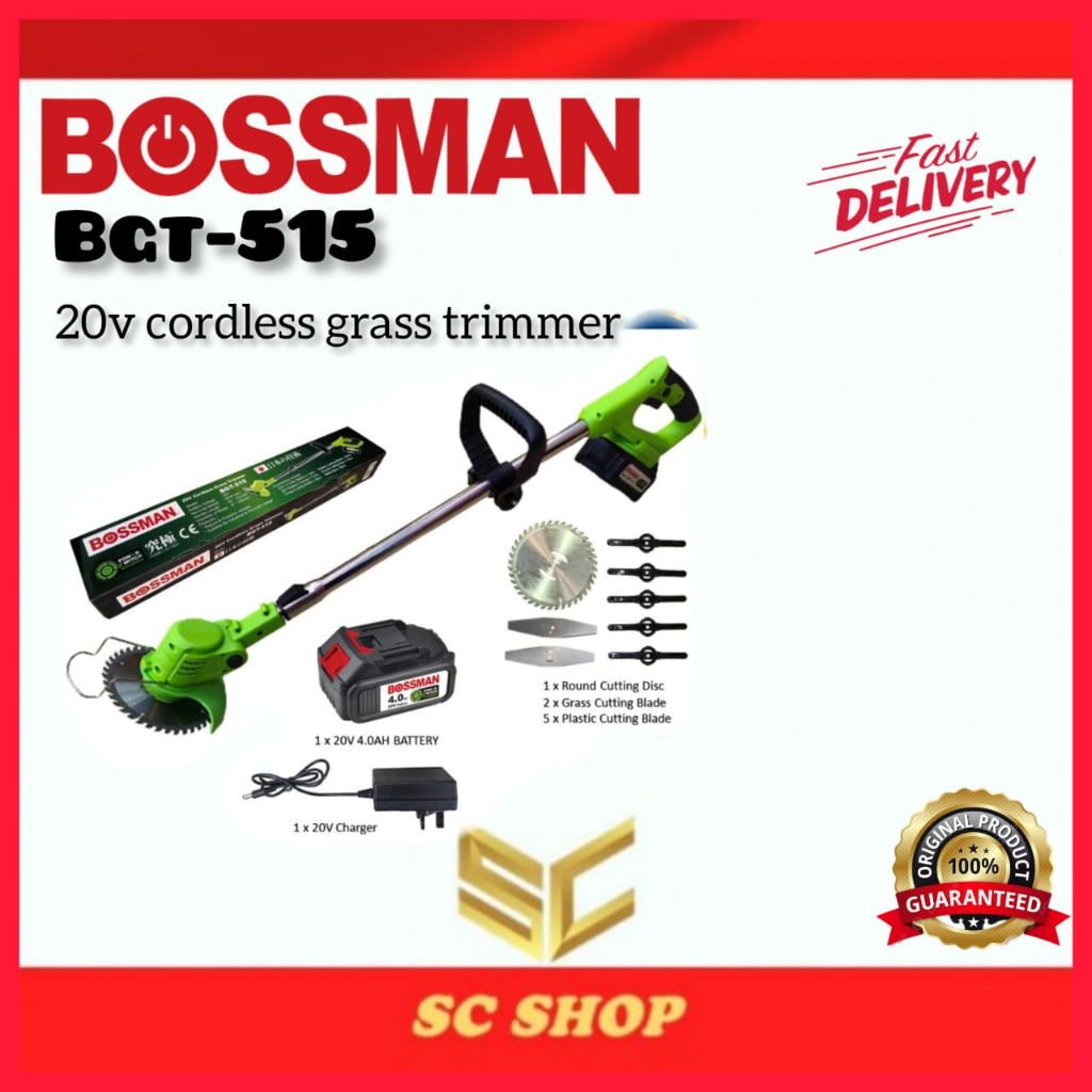 Bossman 20V Cordless Grass Trimmer BGT515 / Mesin potong rumput battery / mesin rumput bateri tanpa wayar