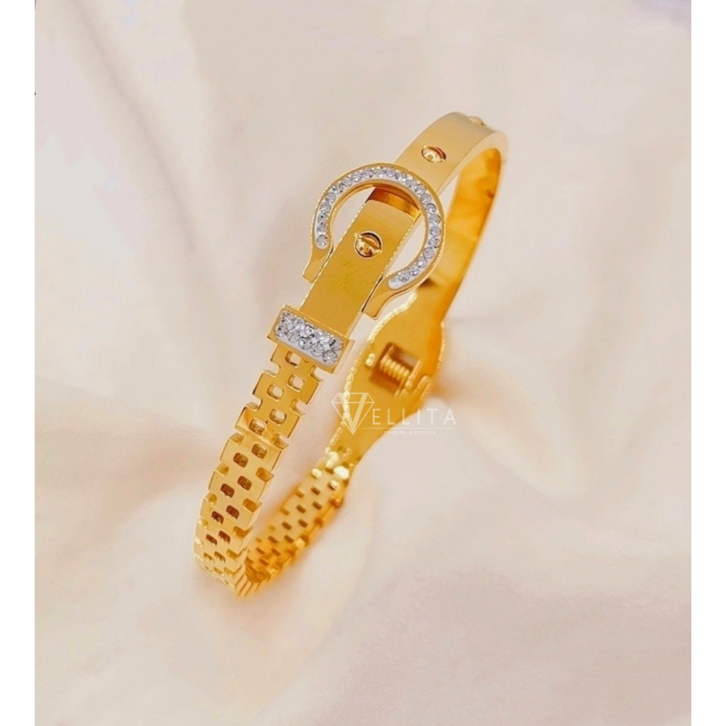 [VJ]Bangle "Mini Sparkling Diamond" Elegant Fashion Bangle 999.9 Bangkok Gold Plated Bangles