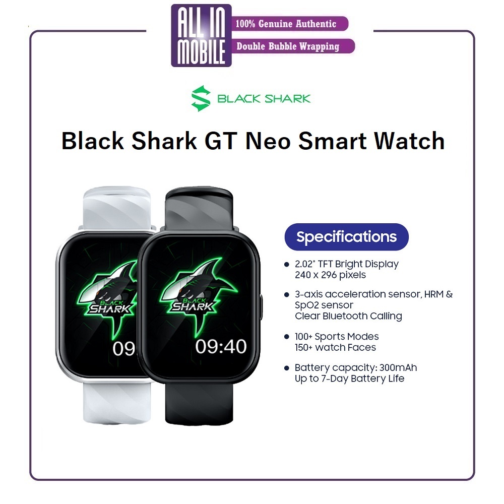 [MY] Black Shark GT Neo Smart Watch (2.02"Bright Display | Bluetooth Calling | 100+ Sport Modes) 1 Year Warranty