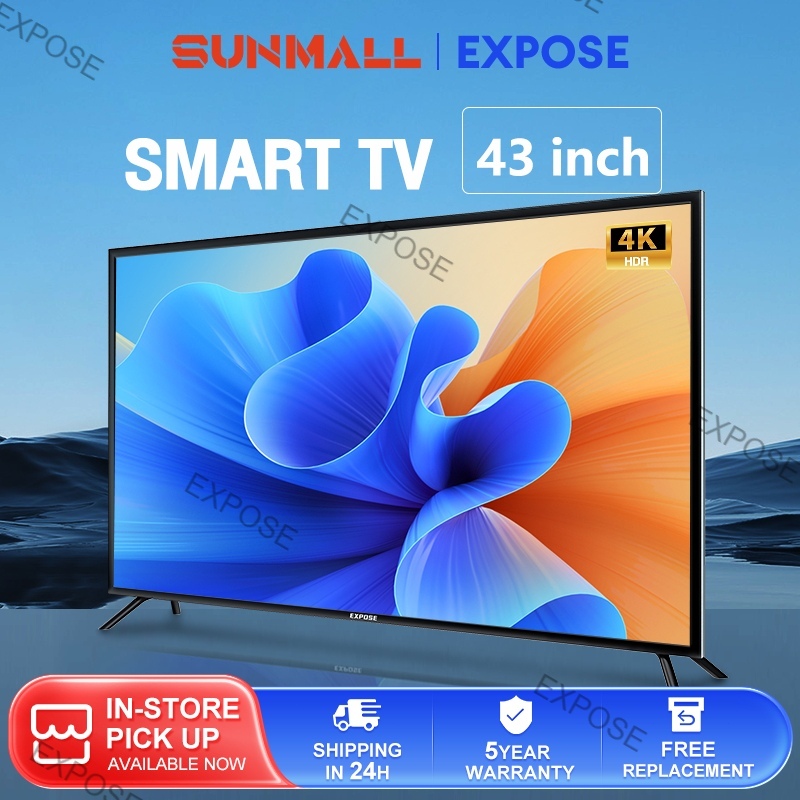 Android TV 43 Inch  smart TV 4K LED TV flat panel TV  television murah  LED TV 43 Inch  3 year warranty