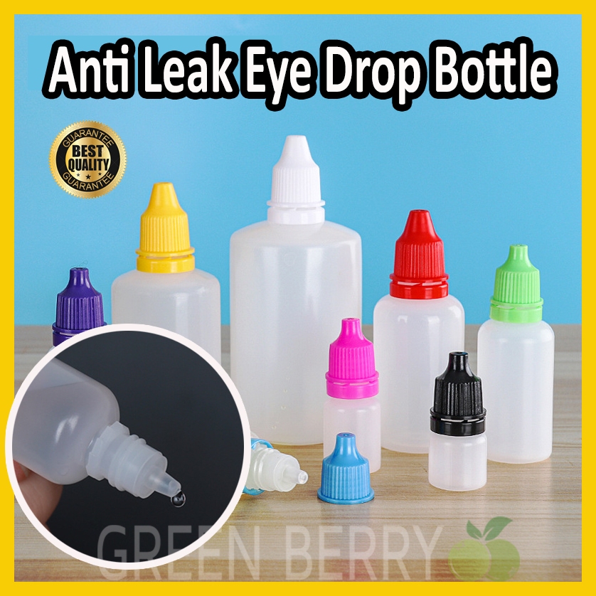 3ml 5ml 10ml 15ml 20ml 30ml Squeezable Anti Leak Eye Drop Plastic Bottle with coloured cap Eye Drop Dropper 眼药水瓶