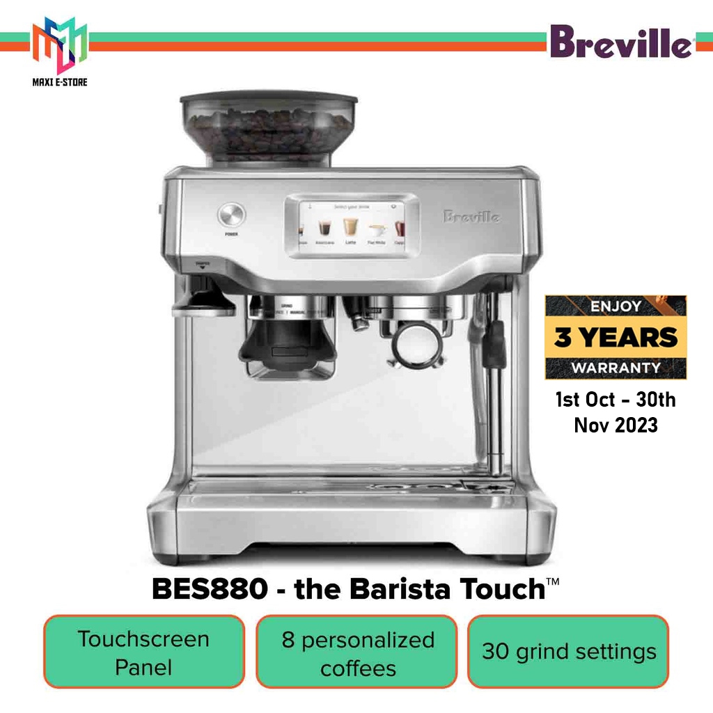 Breville The Barista Touch BES880 Automatic Coffee Machine with Touchscreen Panel