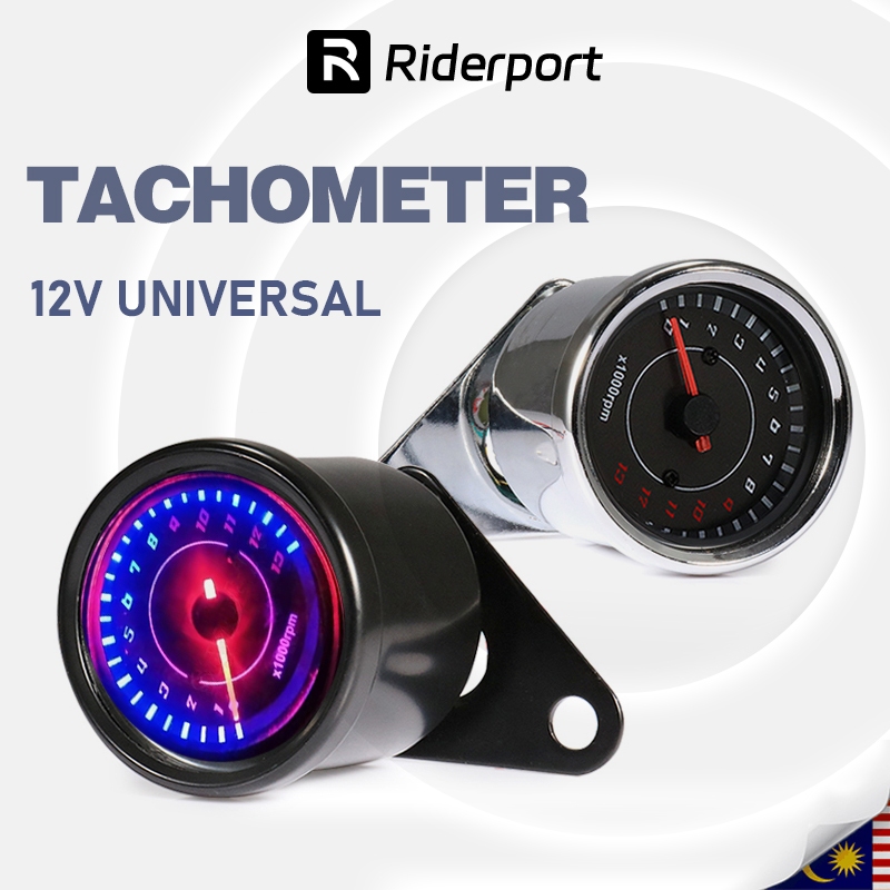 UNIVERSAL RPM METER 12V MOTORCYCLE TACHOMETER SPEEDOMETER METER LED BACKLIGHT 13K RPM SHIFT RPM METER