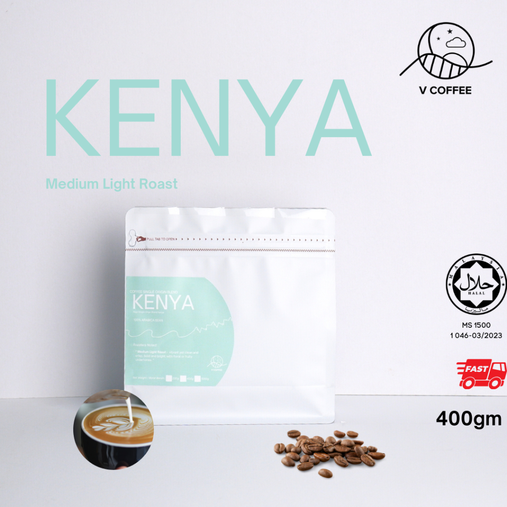 V Coffee - Kenya (Medium Light Roast) 200g/400g Arabica Coffee Bean