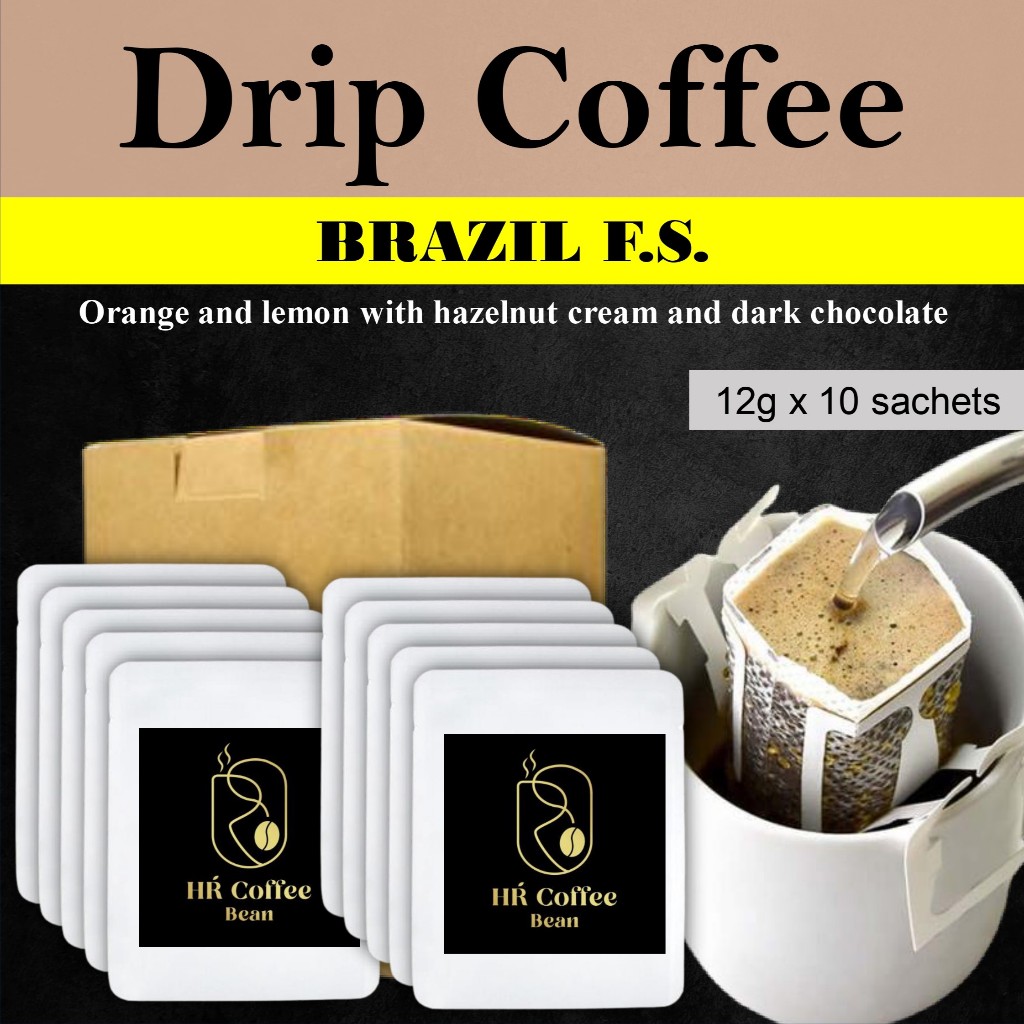 HR COFFEE BEAN - Coffee Drip Bag (BRAZIL F.S.) Premium Arabica Coffee / Filter Coffee / Coffee Bag / Kopi