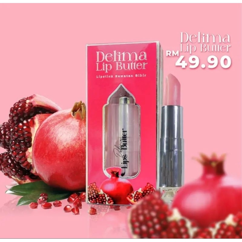 Delima lip butter new pakaging by aliff Syukri terlajak laris dherbs