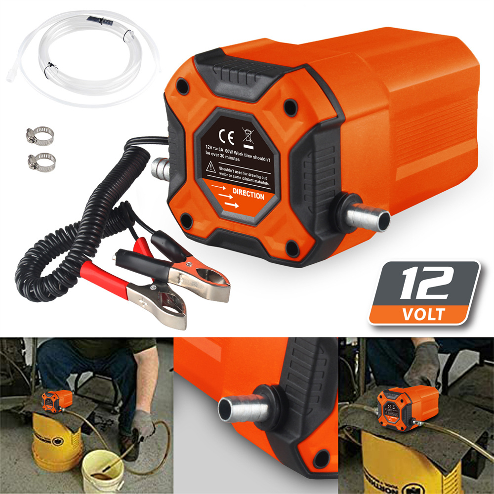 12V Electric Car Oil Pump 80W Self Priming Diesel Fuel Dispenser Pumping Fuel Transfer Engine Oil Suction Pump SO-004