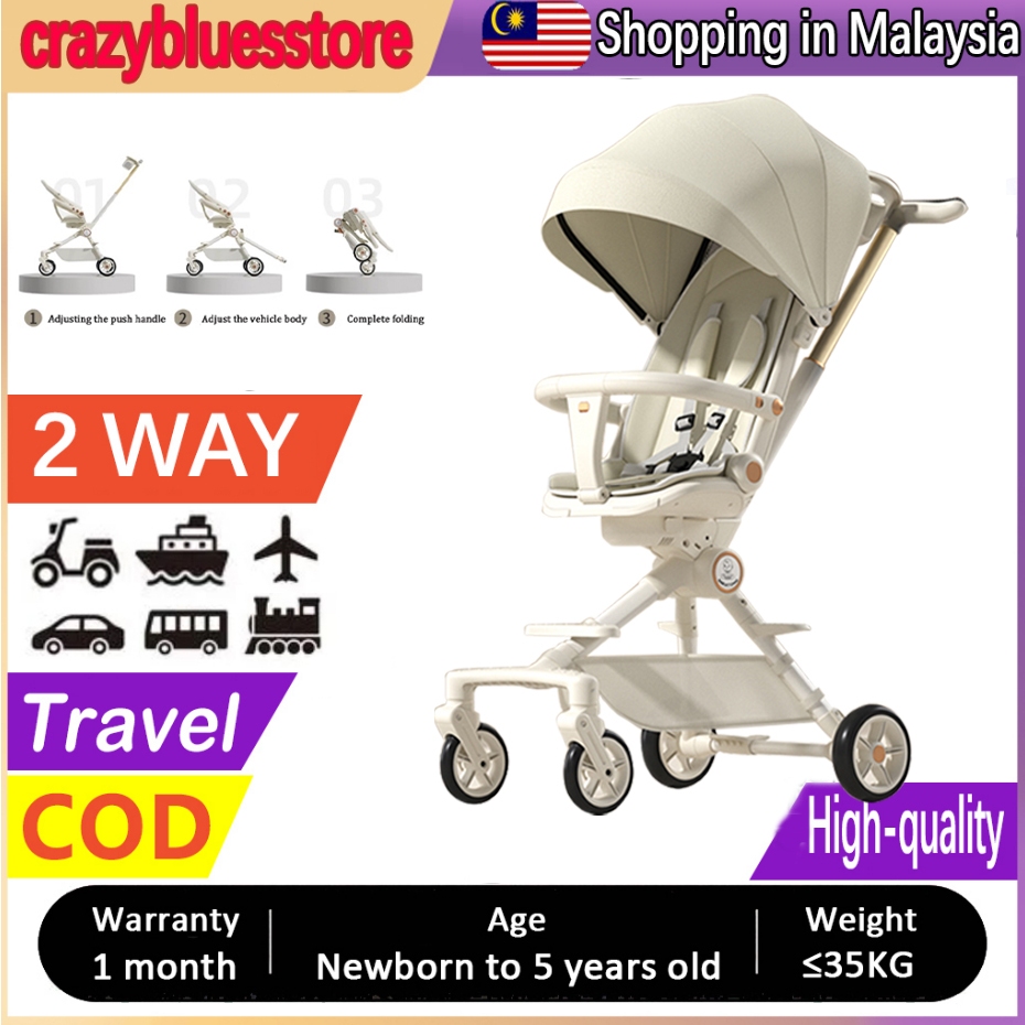 Baby Infant Stroller Reversible Handle Recline Adjustable Back Rest Fit for New Born up to 36 months