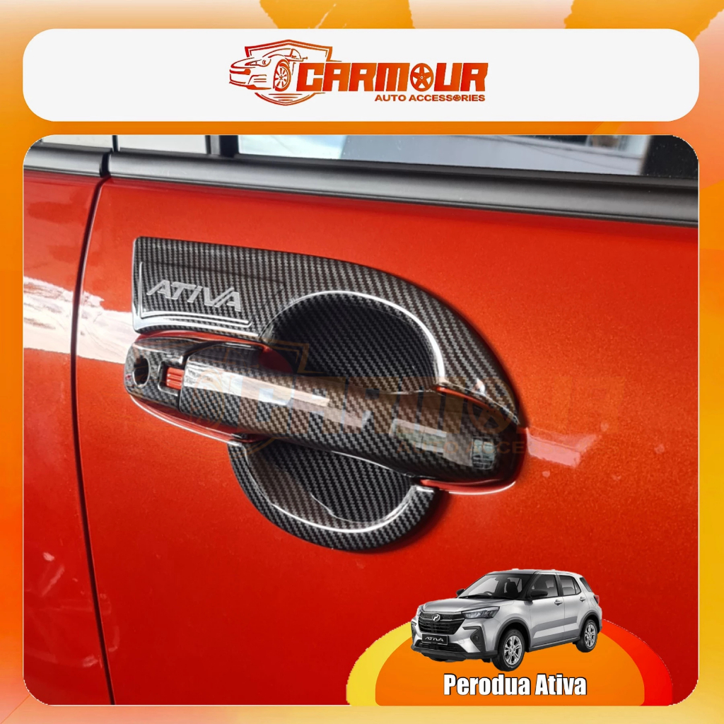 New Arrival Perodua Ativa Door Handle Bowl Cover Carbon Trim Cover Accessories