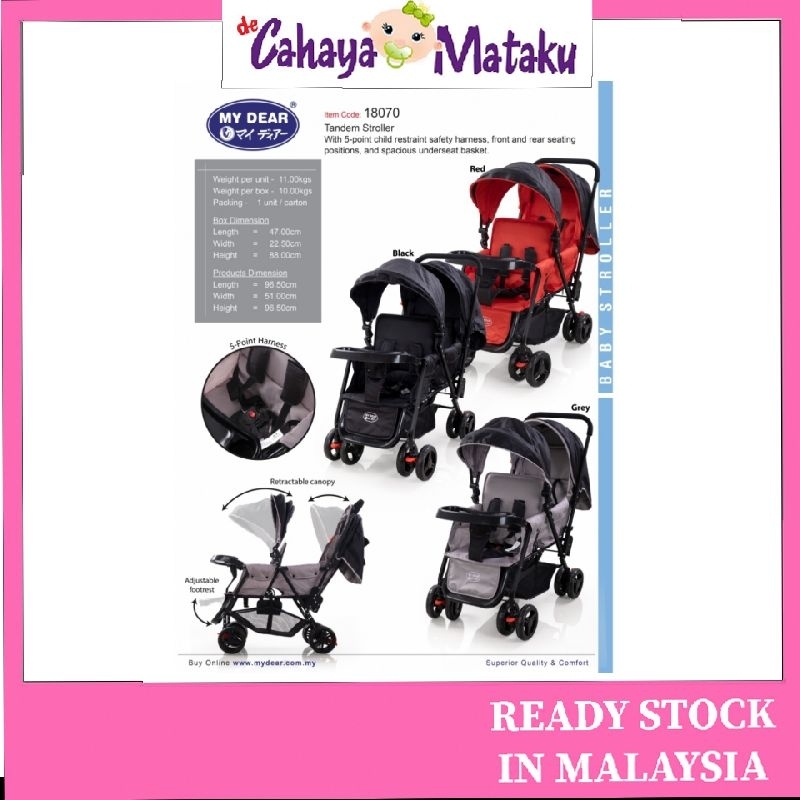 Kereta Tolak Bayi Kembar / Kereta Sorong Baby Kembar / Stroller Baby Twin My Dear 18070