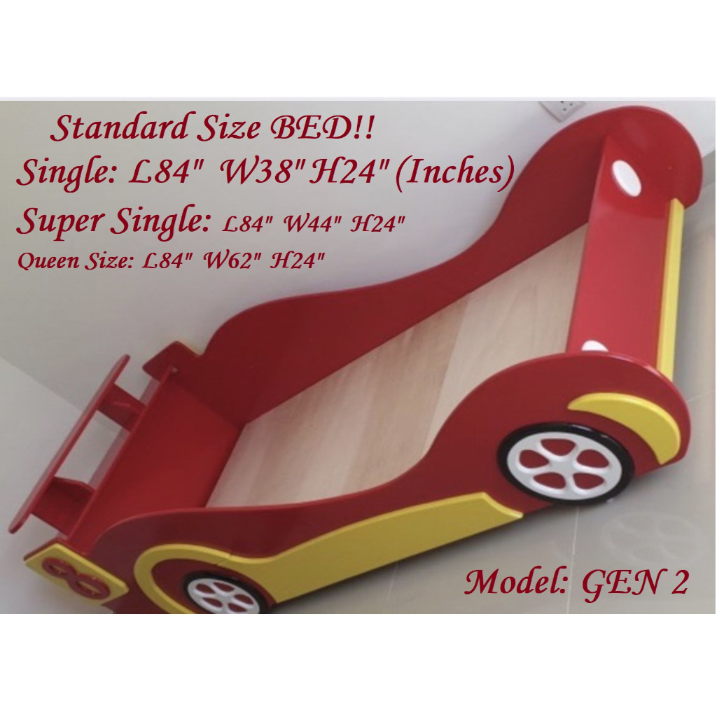 GEN 2, CAR BED, Available in SINGLE / Super Single / Queen Size!! Could Choose Color, Ply Wood Base Makes the bed Strong