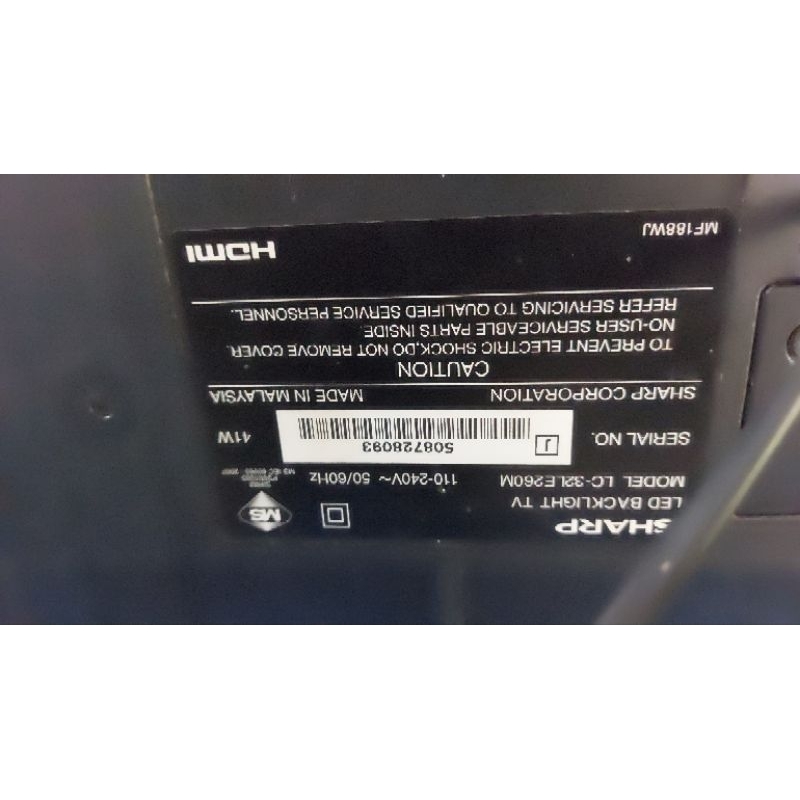 TV SHARP 32LE260M - Pb: KG409WE / QKITPG409WJN2 / QPWBGG409WJN2 - MB: KG492WE / QPWBNG492WJZZ