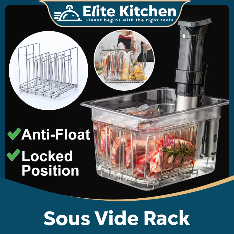 Elite Kitchen - SUS 304 Stainless Steel Sous Vide Rack For 11L Container with Adjustable Anti-Float Bars Sous Vide Kit