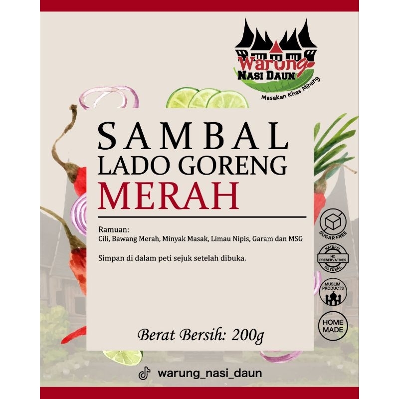 Sambal Lado Goreng Warung Nasi Daun / Sambal Merah / Sambal Hijau