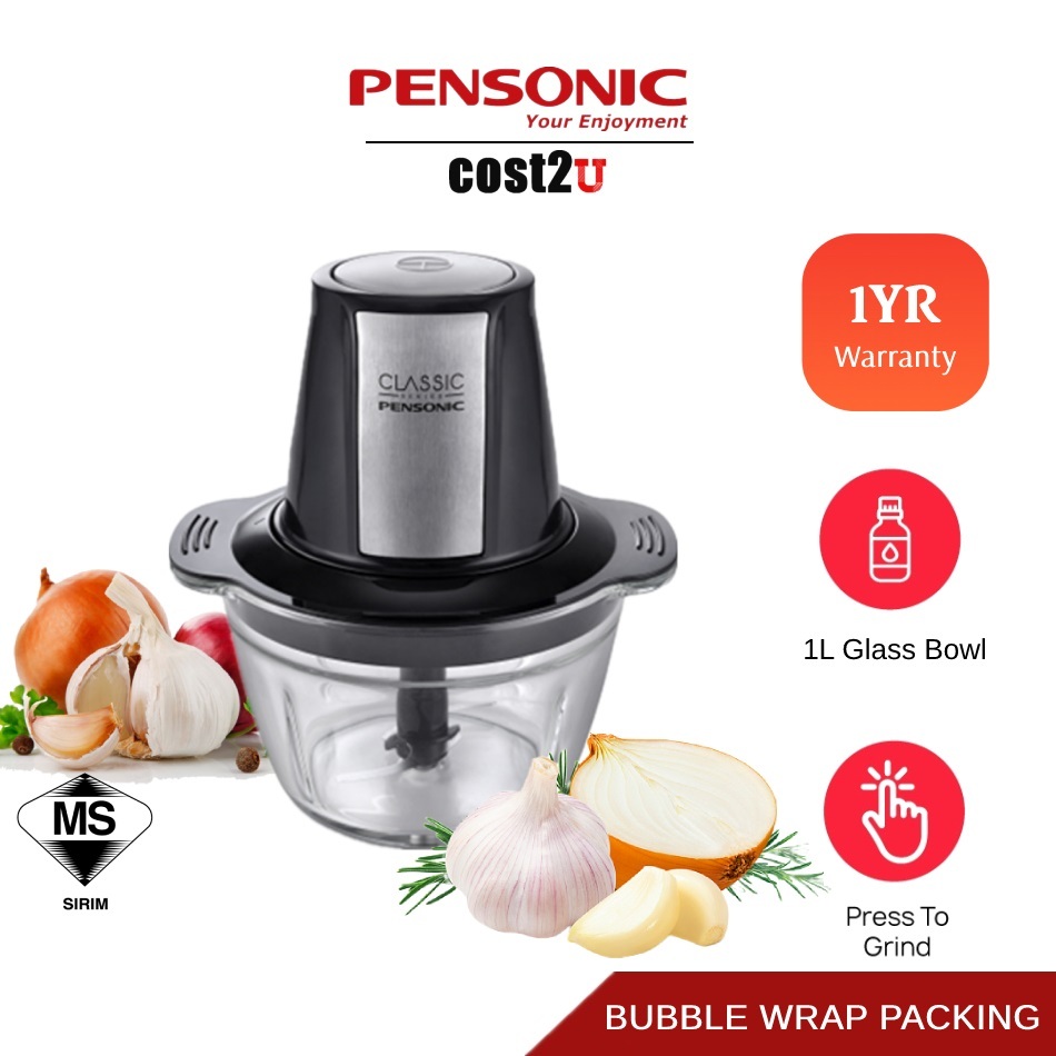 [𝘽𝙪𝙗𝙗𝙡𝙚 𝙋𝙖𝙘𝙠𝙞𝙣𝙜] Pensonic Classic Series Food Chopper (Glass Bowl) | PB-6005GX QSJ BFC FPC Meat Mixer Blender 斩波器