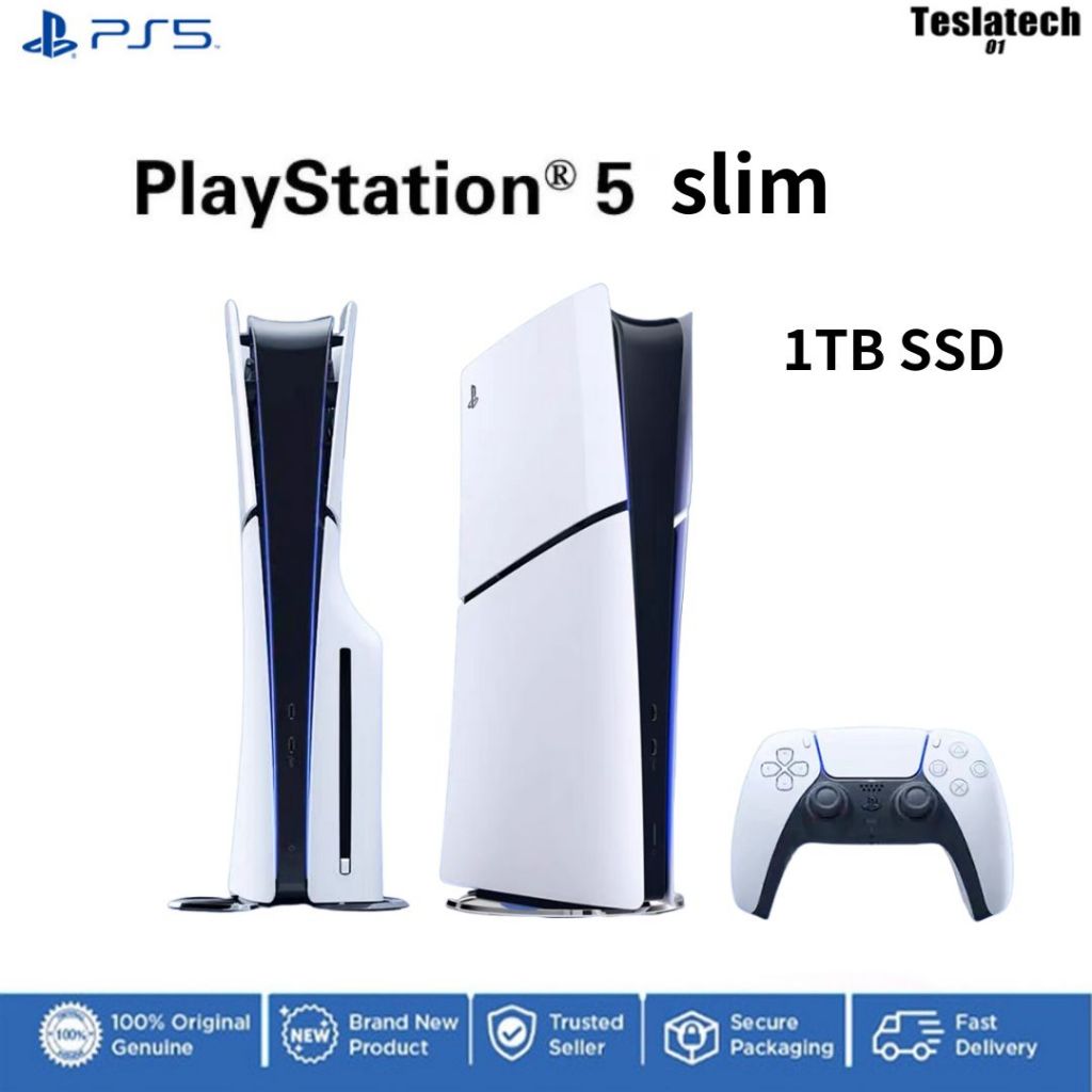 （Ready stock）NEW Set Sony PlayStation5 New Slim PS5 1TB SSD Home game console Removable optical drive (1 year warranty)