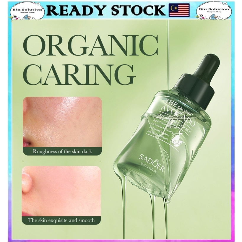 Anti Wrinkle Serum SADOER The Organic Avocado 30ml Anti Kedut Essence Wrinkles Removal Face Pore Minimizer Serum 抗皱精华液