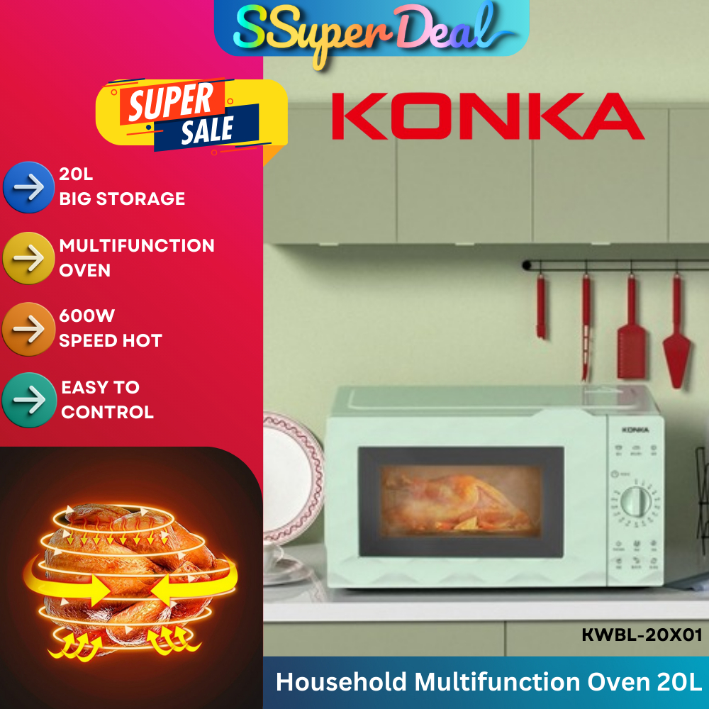 KONKA Microwave oven all-in-one machine 20L large capacity hot meal thawing and heating 微波炉烤一体机20L大容量热饭菜解冻加热