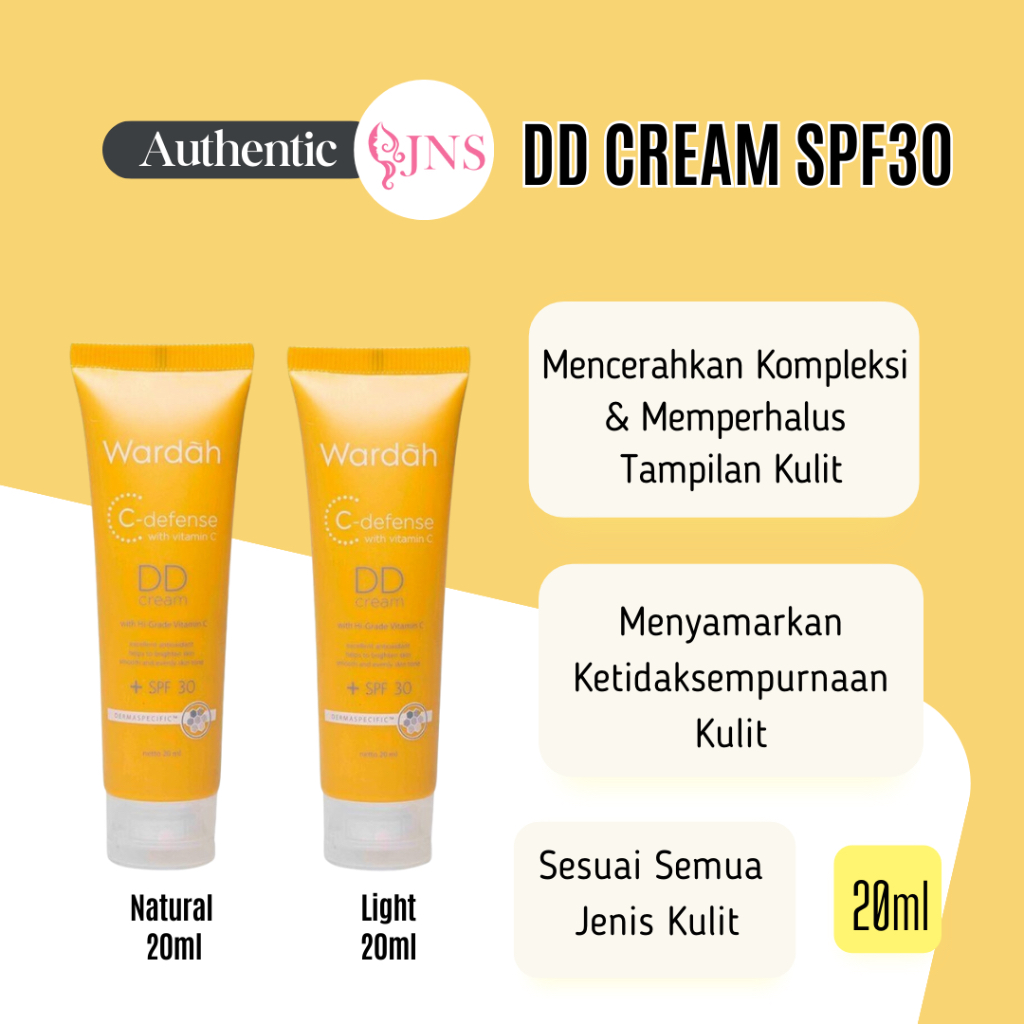 Wardah C-Defense DD Cream SPF30/PA+++ 20ml Natural/Light Muka Cream