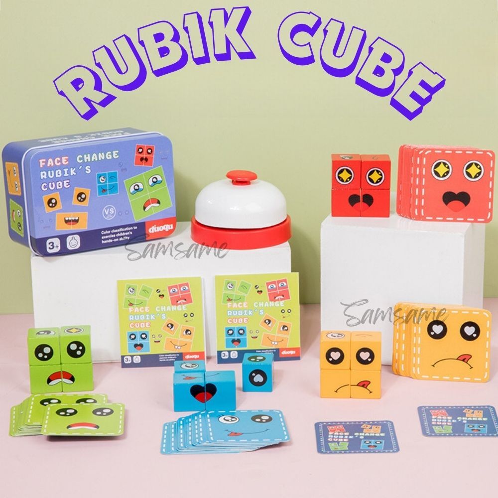 Face Emoji Change Rubik Cube Changing Rubik's Expression Puzzle Games Fun cubes Smile Magic Block kids play bell 变脸魔方