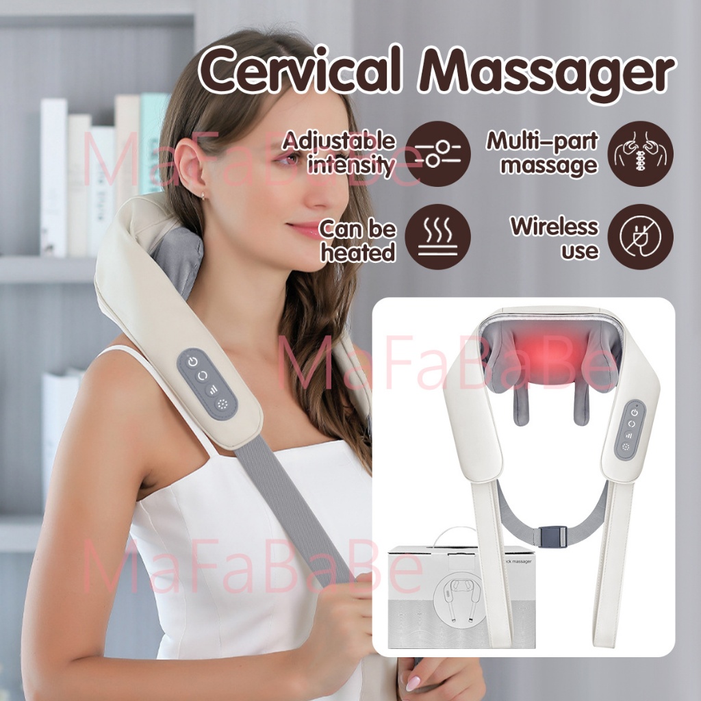 Electric Neck Massager 8D Kneading Hot Compress Full Body Shoulder Neck Massager For Home Office Pain Relief 肩颈按摩器