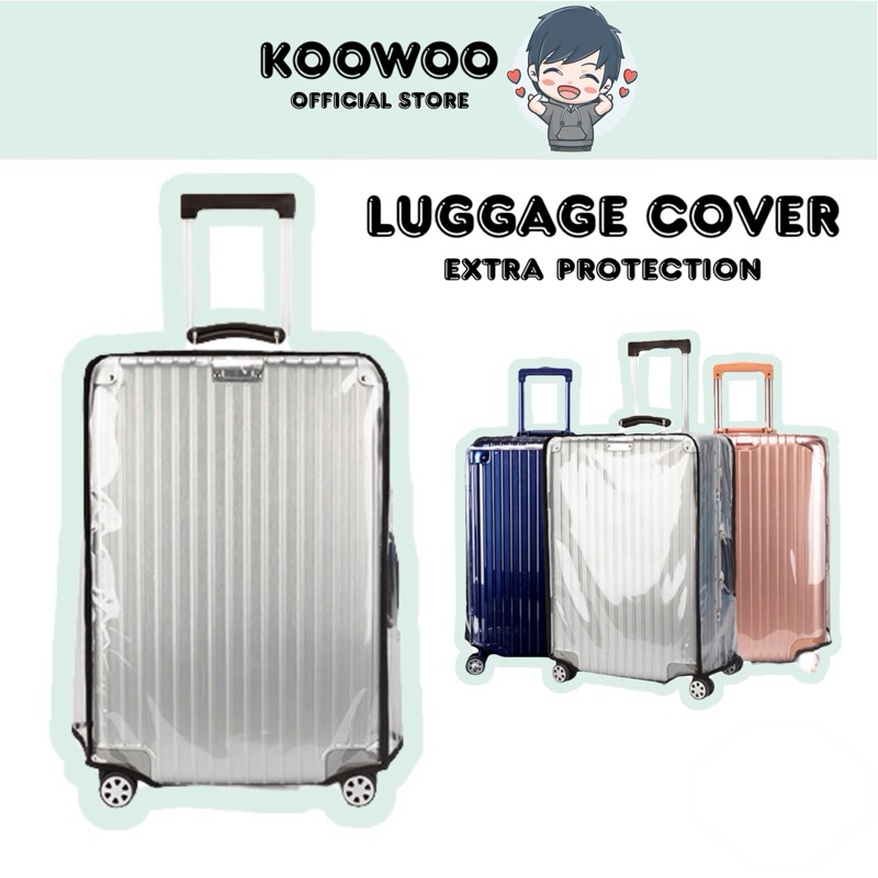 KOOWOO Luggage Cover Protector Transparent PVC Travel Suitcase | 18 /20/22/24/26/28/30 INCH