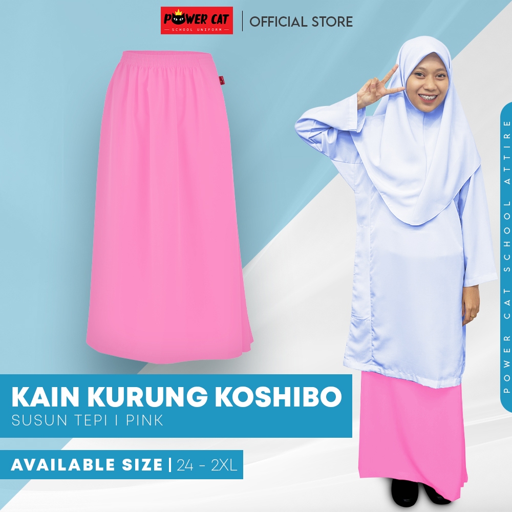 KAIN KURUNG KOSHIBO PUTERI ISLAM / KOKURIKULUM ACCESSORIES sekolah (Size: 26 - 38, S - 2XL）U14