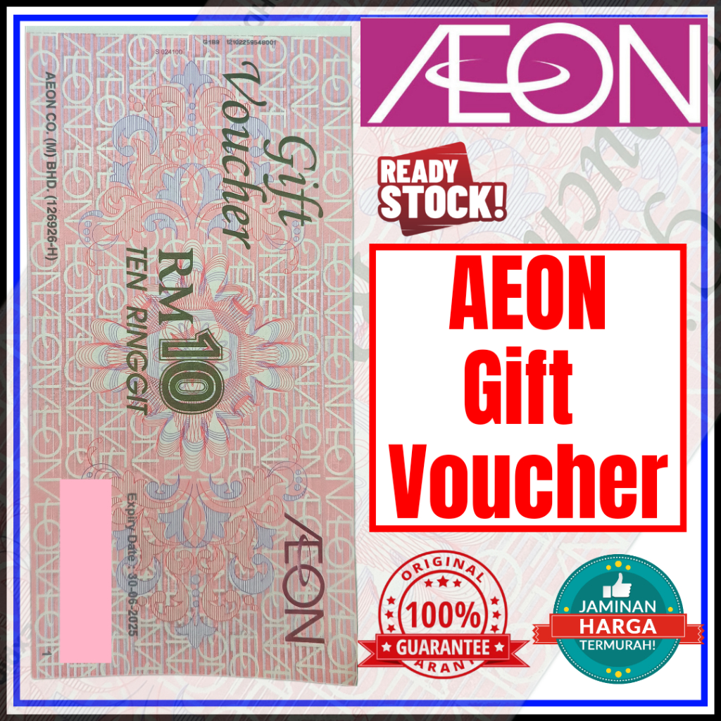 AEON RM 10 GIFT VOUCHER 30/06/2026 BAUCAR JUSCO RM10 TEN RINGGIT SEPULUH EXPIRY DATE 30 JUNE 2026