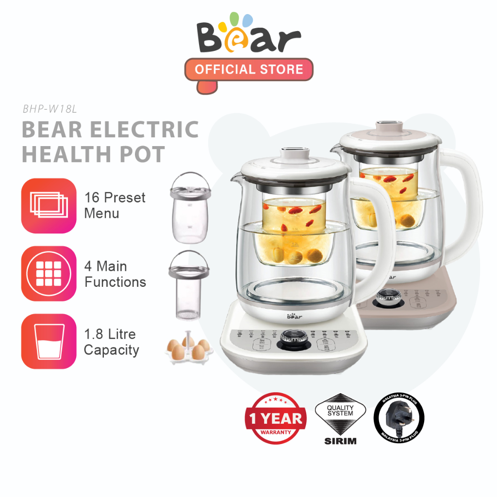 Bear Health Muti Pot Electric Glass Kettle 養生壺 (1.8L) BHP-W18L