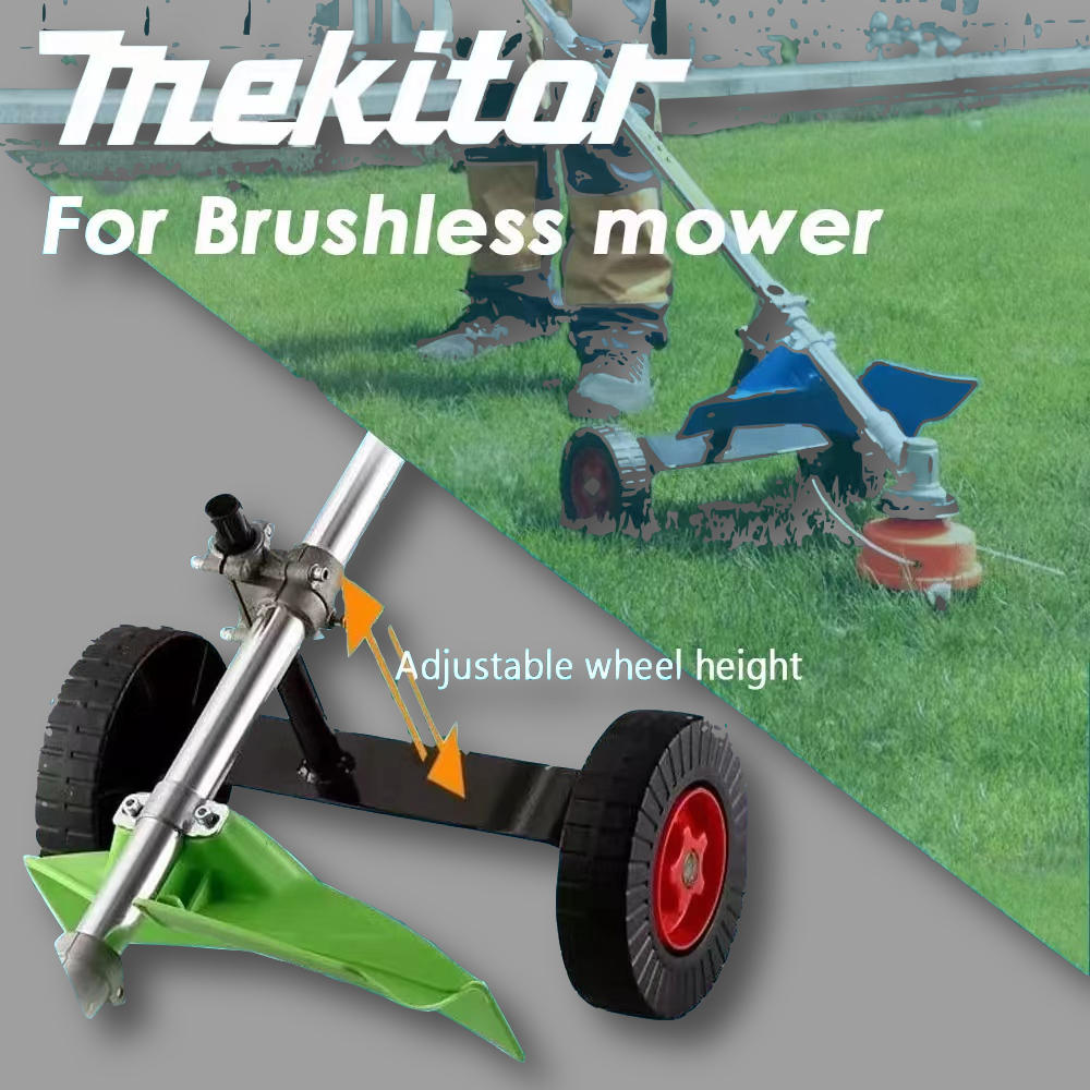 Mekitor Brushless Lawn Mower Adjustable Wheel Hand Push Wheel Mesin Rumput Bateri Grass Cutter Wheel Wheel For Cordless