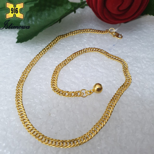 ISTIMEWA 916 Gold Anklets// Rantai Kaki Lipan & Gajah Emas 916