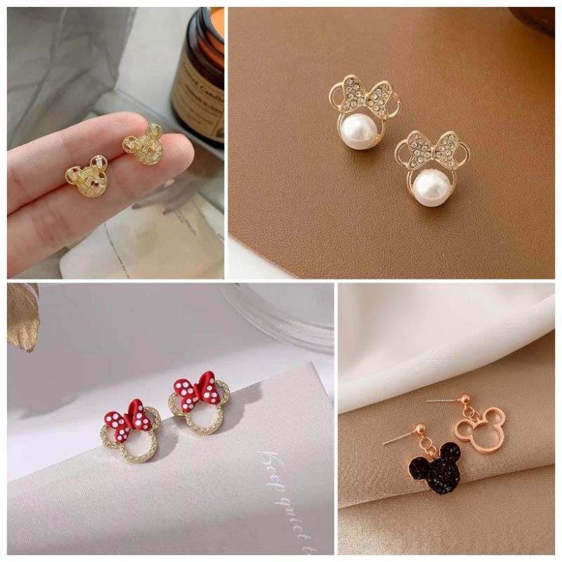 Misha Korean Style S925 Mickey Series Earrings Ear Studs Mickey Earring INS Earring Mickey Mouse Earring 米奇耳环 米奇老鼠耳环