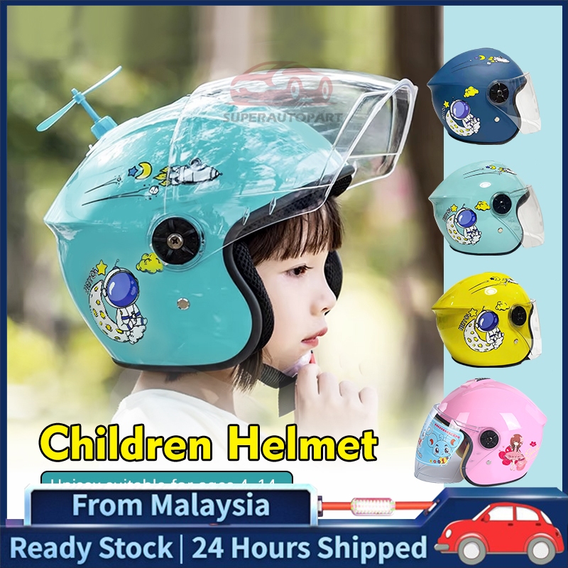Helmet Budak Kids Helmet Motorcycle Children Security Motorcycle Helmets Half Face Cartoon Helmet Topi Keledar 儿童头盔
