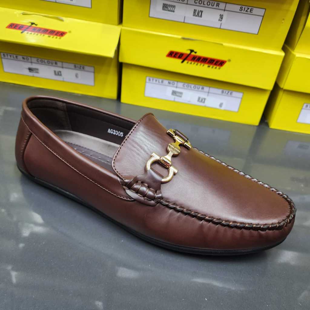 Ready Stock PU LEATHER SEWG PATHAS AIGHNERI AG3305-2 New Fashion Men Loafer Shoes Sneakers Kasut Kulit Guy Lelaki Man