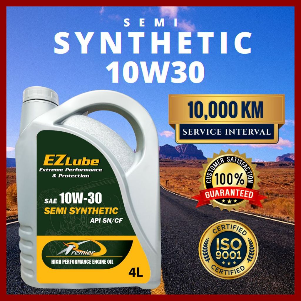 EZLUBE 10W30 Semi Synthetic Engine Oil Minyak Hitam Minyak Enjin Kereta Minyak Hitam Kereta Proton Toyota Honda BMW 4L