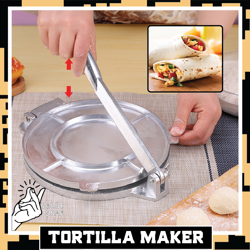 Tortilla Press Maker Foldable Cast Iron Corn Tortillas Dough Pressing Tools Kitchen Supplies Gray