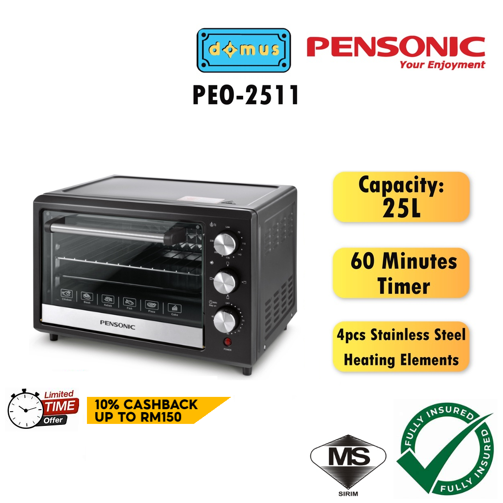 SAFE SHIPPING Pensonic 25L Electric Oven (3D Diamond Surface) Grill Oven Toaster Ketuhar Elektrik Murah 电烤箱 PEO-2511