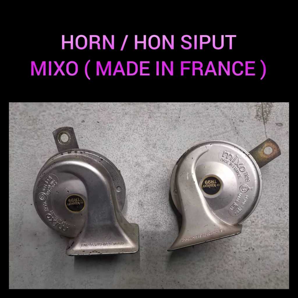 Horn / Hon Siput Mixo Kiason TR99 High Low Tone Car Horn / Hon Siput Kereta Ori Japan Used